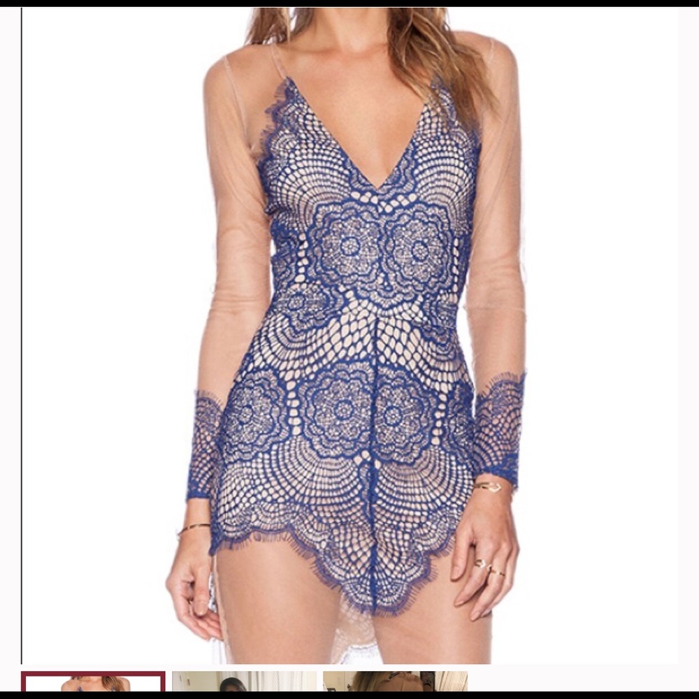 For Love and Lemons Blue Antigua Dress
